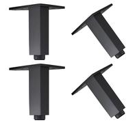 Pieds de Meuble de Salle de Bain, 4 Pièces Pieds de Support pour Meuble Pied de Table réglable Aluminum Alloy | surface émaillée cuite Pieds Hauteur: 6-30cm Casier Tabourets Réfrigérateur 12cm/4.7"