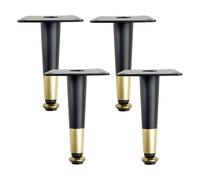 Pieds de Meuble en Fer Noir, Lot de 4 Pattes Meuble Reglable Pied Table Coniques Pied Cuisine Fer | Peint Pieds d'Armoire Hauteur: 10.5-72.5cm Jambes Canapé Jambes Table Pattes de Chaise Or 17.5cm/7"