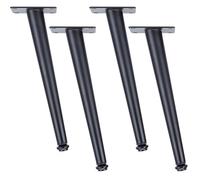Pieds de Meuble en Fuselés, Lot de 4 Pattes pour Table Noir Pattes pour Canapé Réglable Pied de Chaise Acier Laminé à Froid | Electroplacage Pieds Armoire Hauteur Optionnelle: 10.5-72.5cm 55.5cm/21.9"