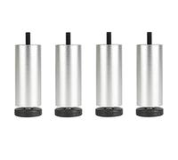 Pieds de Meuble en Métal 4 Pièces,Pied de Canapé Cylindrique,Pieds De Table en Alliage d'aluminium Pattes de Cabinet,Jambe de Réfrigérateur à Hauteur réglable,Tige Filetée M8 (20cm/7.9in,Silver)