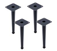 Pieds de Meuble Noir, Lot de 4 Pattes Meuble Reglable Pied Table Coniques Pied Cuisine Acier Iaminé à Froid | Peint Pieds d'Armoire Hauteur: 10.5-72.5cm Jambes Canapé Jambes Table de Chaise 17.5cm/7"