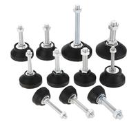 Pieds de Meuble pivotants, 4 pièces, Pieds de nivellement réglables, Base pivotante, Patin de Meuble, Pied de réglage M8, M10, M12, M14, M16, vis filetées en Hauteur (4 pièces)(50xm12x80(dxmxh))