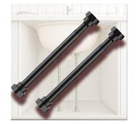 Pieds de meuble pour évier, Supports de lavabo sous plan noirs, kit de réparation for pieds de meuble, poteaux de support en acier inoxydable for pieds de table d'évier de cuisine(2*Height 40 55cm(15.