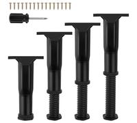 Pieds de Meuble RéGlables, 4 PièCes Pieds de Lit RéGlables Heavy Duty Tapis de Centre de Lit 15-28cm, Pieds de Meuble RéTractables Pieds de Lit Remplacement pour Buffet Meuble Tv Canapé Lit