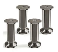 Pieds de meuble - SOTECH - ALPHA - Acier inox brossé - Hauteur 120 mm (+15 mm réglable) - Charge 250 kg