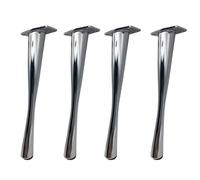 Pieds de meubles brossés 4 pièces ensemble de pieds de remplacement en alliage de zinc rallonges de pieds de bureau pieds de support pieds de chaise avec vis en acier inoxydable(Silver,17CM/6.69In)