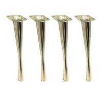 Pieds de meubles brossés 4 pièces ensemble de pieds de remplacement en alliage de zinc rallonges de pieds de bureau pieds de support pieds de chaise avec vis en acier inoxydable(Gold,17CM/6.69In)