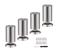 Pieds de meubles en acier inoxydable réglables en hauteur - Remplacement pour tables, armoires, canapés, lits - Pieds de bureau à monter soi-même en 10 cm, 15 cm, 20 cm, 25 cm, 30 cm - Options noir
