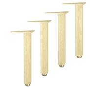 Pieds de Meubles en Aluminium Pattes de Meubles en Doré Brossé Jambes de Armoire Réglables Pieds de Canapé en Métal pour Pieds de Lit de Table à Thé Couch, Lot de 4 (25cm/9.8in)