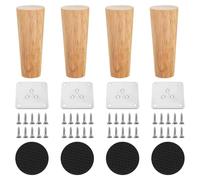Pieds de meubles en bois naturel - Base robuste - Pieds d'armoire de rechange solides - Installation simple pour tables, lits - Pieds de meubles texturés en bois naturel