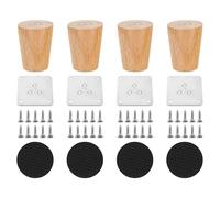 Pieds de meubles en bois naturel - Base robuste - Pieds d'armoire de rechange solides - Installation simple pour tables, lits - Pieds de meubles texturés en bois naturel