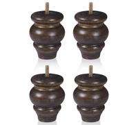 Pieds de meubles en bois, paquet de 4, capuchons en alliage, 3, 54 pouces