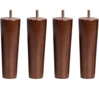 Pieds de Meubles en Bois, Paquet de 4 Pieds de Meubles en Bois Massif Broche Filetage M10 Pieds de Meubles en Bois Pièces Noyer Conique Remplacement Canapé Table Pieds de Chaise for Canapé Table Burea
