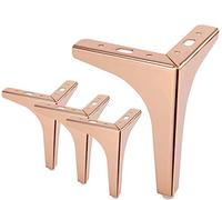 Pieds De Meubles En Métal, 4 Pièces En Métal Diamond Triangle Table Pieds De Placard Pieds Bricolage Remplacement Pour Cabinet Canapé Canapé étagère (4 "/ 10cm,Or rose)