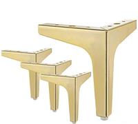 Pieds De Meubles En Métal, 4 Pièces En Métal Diamond Triangle Table Pieds De Placard Pieds Bricolage Remplacement Pour Cabinet Canapé Canapé étagère (4 "/ 10cm,Or)