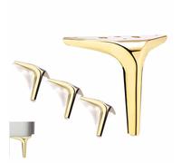 Pieds de Meubles en métal, Lot de 4, Style Moderne, pour canapé, Meuble, Table d'appoint, Fauteuil, Pouf (12 cm (4,7 po), doré).
