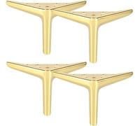 Pieds De Meubles en Métal Triangulaires, Ensemble De 4 Pieds De Meubles en Acier Au Carbone Modernes Pieds De Remplacement Bricolage pour Armoire Armoire Canapé Canapé, Gold, 25cm 9.8inch