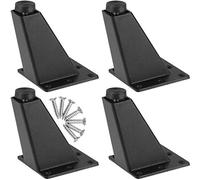 Pieds de meubles en Métal Triangulaires Réglables Paquet De 4 Pattes De Meuble Coniques Obliques, pour Table, Canapé, Plan De Travail, Bar, Pied De Bureau TV, Noir, 8/9 / 10cm