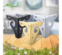 Pieds de Meubles Modernes en métal Creux - 4 Pieds de 10 cm/12 cm avec Protections de Sol en Caoutchouc for canapé/Table Basse(Black,12cm/4.72inch)