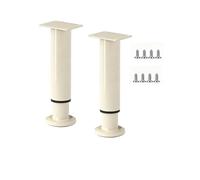 Pieds de Meubles réglables en Acier Inoxydable 4 pièces, poteaux de Support en métal réglables en Hauteur for Cadre de lit d'armoire d'établi(Milk,Height: 4.72~7.09 in)