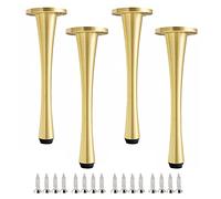 Pieds de meubles réglables pour projets de bricolage, tables basses, canapés et armoires, comprend des vis pour une installation facile, finition dorée