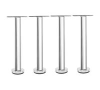 Pieds de meubles surélevés 4 pièces ensemble de pieds de remplacement pieds de support réglables pieds de commode en métal pieds de café avec coussinets antidérapants protéger(Silver,10cm/4in)