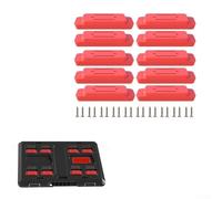 Pieds de montage en ABS pour système d'emballage, stabilisateurs de rangement rouges et supports de fixation de boîte à outils, kit d'extension robuste pour chariot d'atelier avec vis (8 pièces)