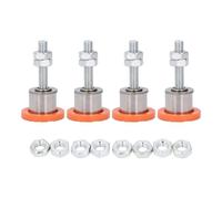 Pieds de nivellement de qualité industrielle pour machine de découpe |Lot de 4 poignées en acier inoxydable et PVC - Niveleur de jambe amélioré |Coussin de support stable pour