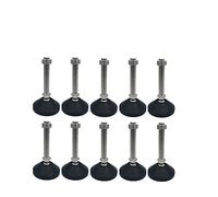 Pieds de nivellement, ensemble 10 pièces coupelles pied réglables Base en nylon renforcé articulés réglage des pieds meuble, base 2,4 pouces diamètre(60*M10*80mm)