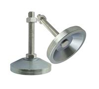 pieds de nivellement robustes, Lot de 2 pieds meubles réglables, base en acier massif, nivellement articulés 60 mm diamètre, for cuisines et garages(60xM12x100mm)