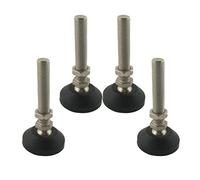 pieds de nivellement robustes, Pieds de nivellement meubles réglables M10x80mm, Base en Nylon 50mm diamètre, for canapé, armoire, ateliers, bureaux 4 pièces