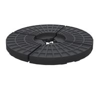 Outsunny Lot de 4 Pieds de Parasol Poids de lestage pour parasols déportés - A remplir d'eau jusqu'à 52 kg ou de Sable jusqu'à 60 kg - dim. totales 48L x 48l x 8H cm polyéthylène Haute densité Noir