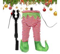 Pieds de Père Noël - Pointe de sapin de Noël - Figurine à bascule pour porte intérieure, appartement, saison de Noël