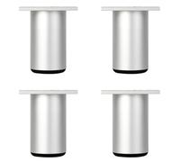 Pieds de Rechange pour Canapé, Lot de 4 Pieds Meuble Argent Pied de Table Metal Aluminum Alloy | Anodisé Patte Armoire Hauteur: 6-40cm Armoire Unité Plan Travail Commodes Etagères Casier 6cm/2.4"