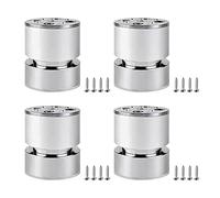 Pieds de Rechange pour Canapé, Lot de 4 Pieds Meuble Argent Pied de Table Metal Aluminum Alloy | Anodisé Patte Armoire Hauteur: 6-40cm Armoire Unité Plan Travail Commodes Etagères Casier 6cm/2.4"