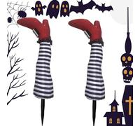 Pieds de sorcière d'Halloween - Piquet de jardin réaliste pour balcon, terrasse, porche, prairie, parc,
