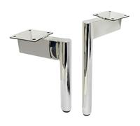 Pieds De Support Métalliques pour Meubles, Salle De Bain Inoxydable Pied en Acier Meubles Modernes, pour Canapés Coiffeuses, avec Coupelles Réglables(25cm)