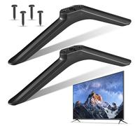 Pieds de Support pour Téléviseur Noir en Polypropylène, Remplacement | Installation avec Vis et Notice, Support Équilibré, Style Moderne Minimaliste, pour Écran Plat, Bureau