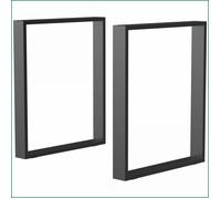 Pieds de Table 2 Pièces - HOMCOM - Acier Carré Noir - pour Tables Salon/Mangeoire/Bureau