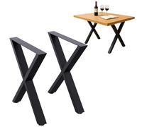 Pieds de table 2 x métal noir 60 x 72 cm support de table réglable en hauteur...
