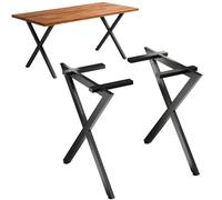 Pieds de table 2 x métal noir 72 x 68 cm support de table réglable en hauteur...