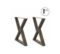 Pieds de table à manger 2 pièces Acier naturel 80 x (72-73,3) cm Acier 4012731