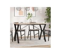 vidaXL Pieds de table à manger Cadre en Y 120x60x73 cm fonte Marron