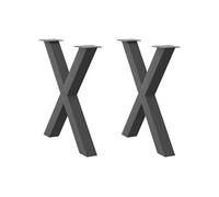vidaXL Pieds de table à manger en forme de X 2 pièces 80 x (72-73) cm Acier Anthracite