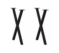 vidaXL Pieds de table à manger en forme de X - 2 pièces - Noir - 50 x (72-73) cm - Acier