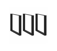 vidaXL Pieds de table à manger en U 3 pièces 90 x (72-73) cm Acier Noir