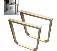 Pieds De Table à Manger, Pieds De Bureau De Table à Thé 28 Pouces, Pieds De Table De Bar en Acier, Pieds De Support De Table, Accessoires De Meubles Rectangulaires Or Modern, 2pcs, 70x72cm（28x28inch）