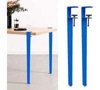 Pieds De Table à Pince en Métal, Pieds en Forme De F, Pieds De Table Basse Pieds De Bar, pour Cosole De Bricolage, avec Protecteurs De Sol, Blue, 40Cm(15.7In)