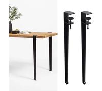 Pieds De Table à Pince en Métal, Pieds en Forme De F, Pieds De Table Basse Pieds De Bar, pour Cosole De Bricolage, avec Protecteurs De Sol, Black, 71Cm(27.9In)