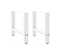 vidaXL Pieds de table basse 2 pièces Blanc Acier 60 x (42-43) cm